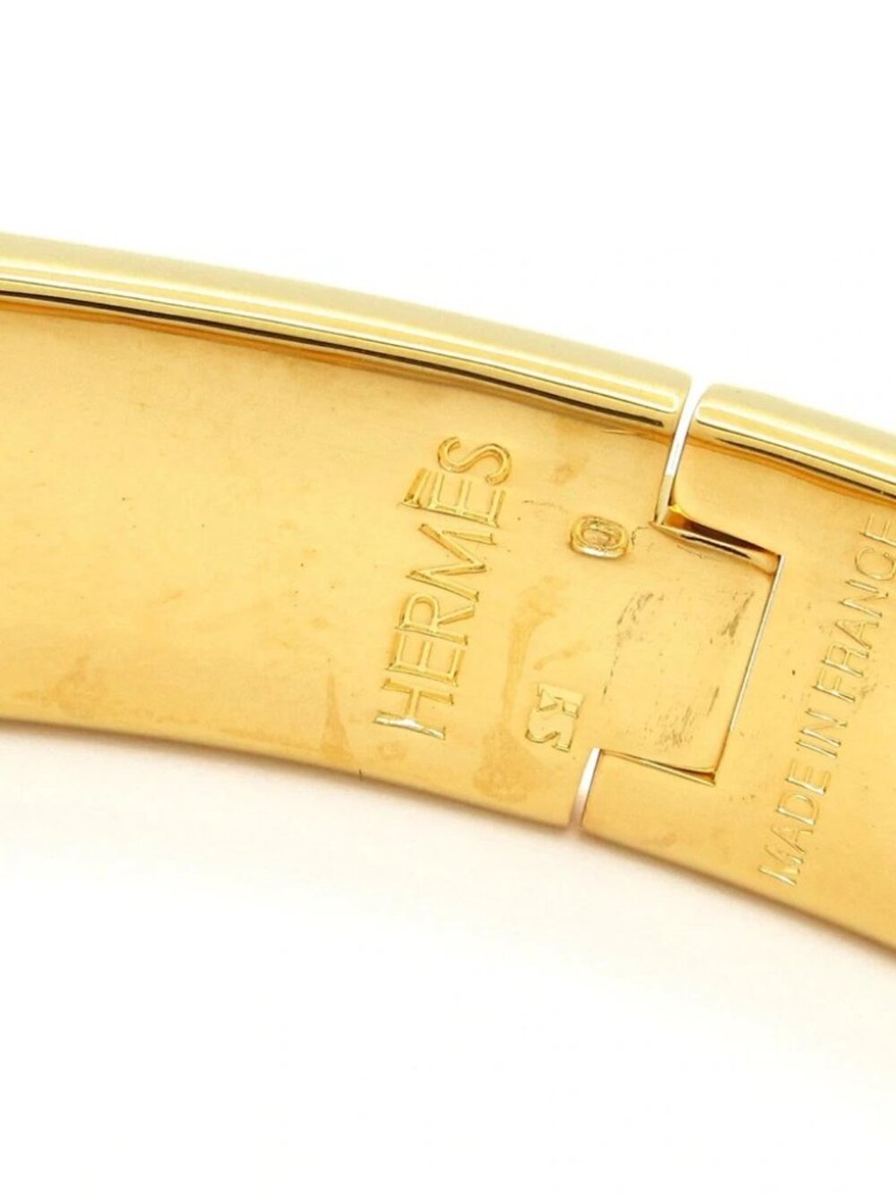 HERMES Clic H Gold White Hardware Patent Leather Bangle - Picture 4 of 6